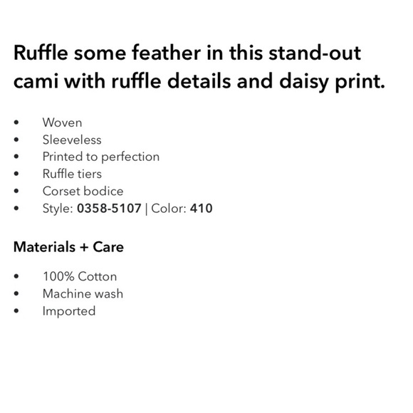 NWT - AE Super Cropped Ruffle Corset Cami Top (Navy Pattern) - Picture 6 of 8